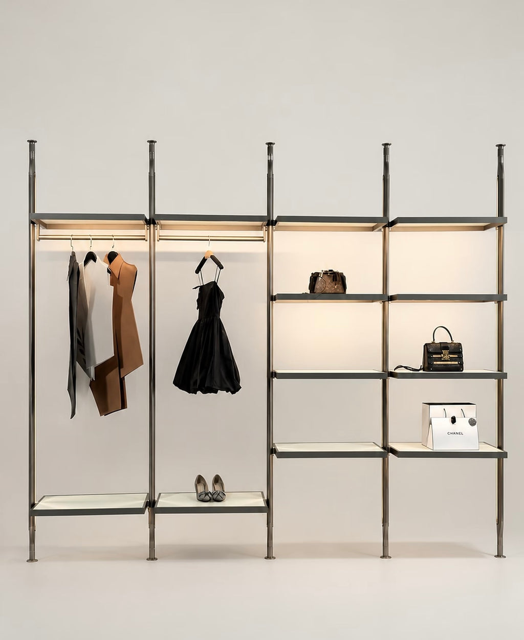 Modular Floor-to-Ceiling Open Wardrobe & Display System